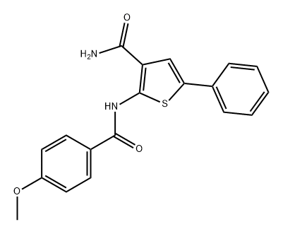 3-Thiophenecarboxamide, 2-[(4-methoxybenzoyl)amino]-5-phenyl- Structure