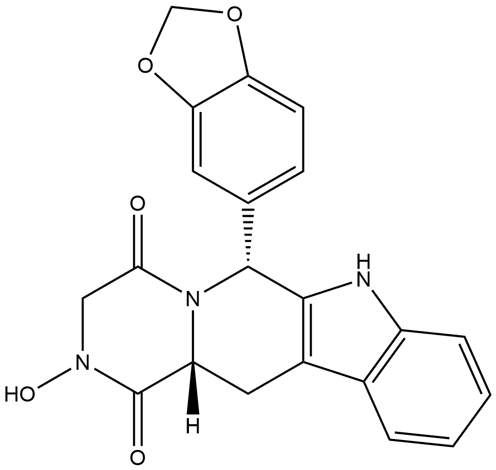 (6R,12aR)-6-(1,3-Benzodioxol-5-yl)-2,3,6,7,12,12a-hexahydro-2-hydroxypyrazino[1′,2′:1,6]pyrido[3,4-b]indole-1,4-dione 구조식 이미지