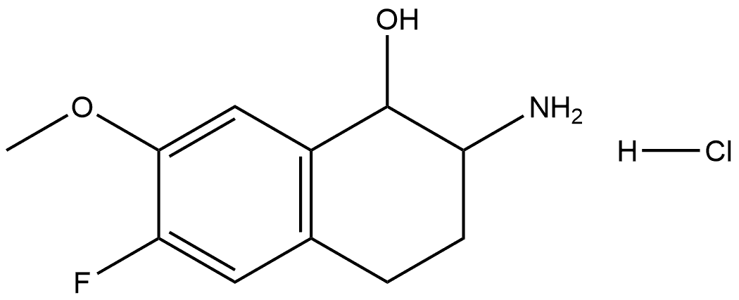 2-amino-6-fluoro-7-methoxy-1,2,3,4-tetrahydronaphthalen-1-ol hydrochloride Structure