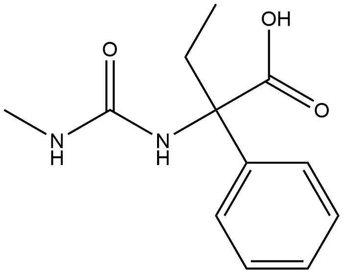 Benzeneacetic acid, α-ethyl-α-[[(methylamino)carbonyl]amino]- Structure