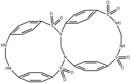 2,8,12,18,-Tetrathio-3,9,11,17,23,25-hexaazahexacyclo-{24,2,2,2]4,7 ,[2]13,16, [2]19,22,[1]3,17 pentatriaconta-4,6,13,15,19,21,26,28,29,31,34,36,-dodecaene-2,28,8,12,12,18,18-octaoxide Structure