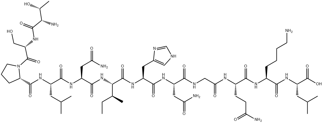 L-Leucine, L-threonyl-L-seryl-L-prolyl-L-leucyl-L-asparaginyl-L-isoleucyl-L-histidyl-L-asparaginylglycyl-L-glutaminyl-L-lysyl- Structure