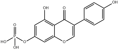 4H-1-Benzopyran-4-one, 5-hydroxy-3-(4-hydroxyphenyl)-7-(phosphonooxy)- 구조식 이미지