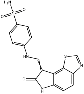 4-[[(6,7-Dihydro-7-oxo-8H-pyrrolo[2,3-g]benzothiazol-8-ylidene)methyl]amino]benzenesulfonamide Structure