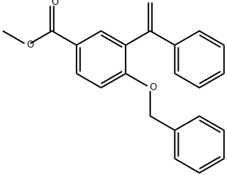 Benzoic acid, 3-(1-phenylethenyl)-4-(phenylmethoxy)-, methyl ester 구조식 이미지