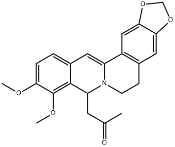 2-Propanone, 1-(5,8-dihydro-9,10-dimethoxy-6H-benzo[g]-1,3-benzodioxolo[5,6-a]quinolizin-8-yl)- 구조식 이미지