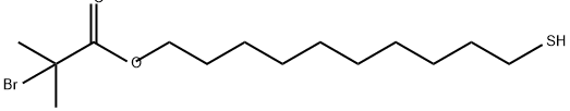 Propanoic acid, 2-bromo-2-methyl-, 10-mercaptodecyl ester Structure