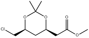 1,3-Dioxane-4-acetic acid, 6-(chloromethyl)-2,2-dimethyl-, methyl ester, (4R,6S)- Structure
