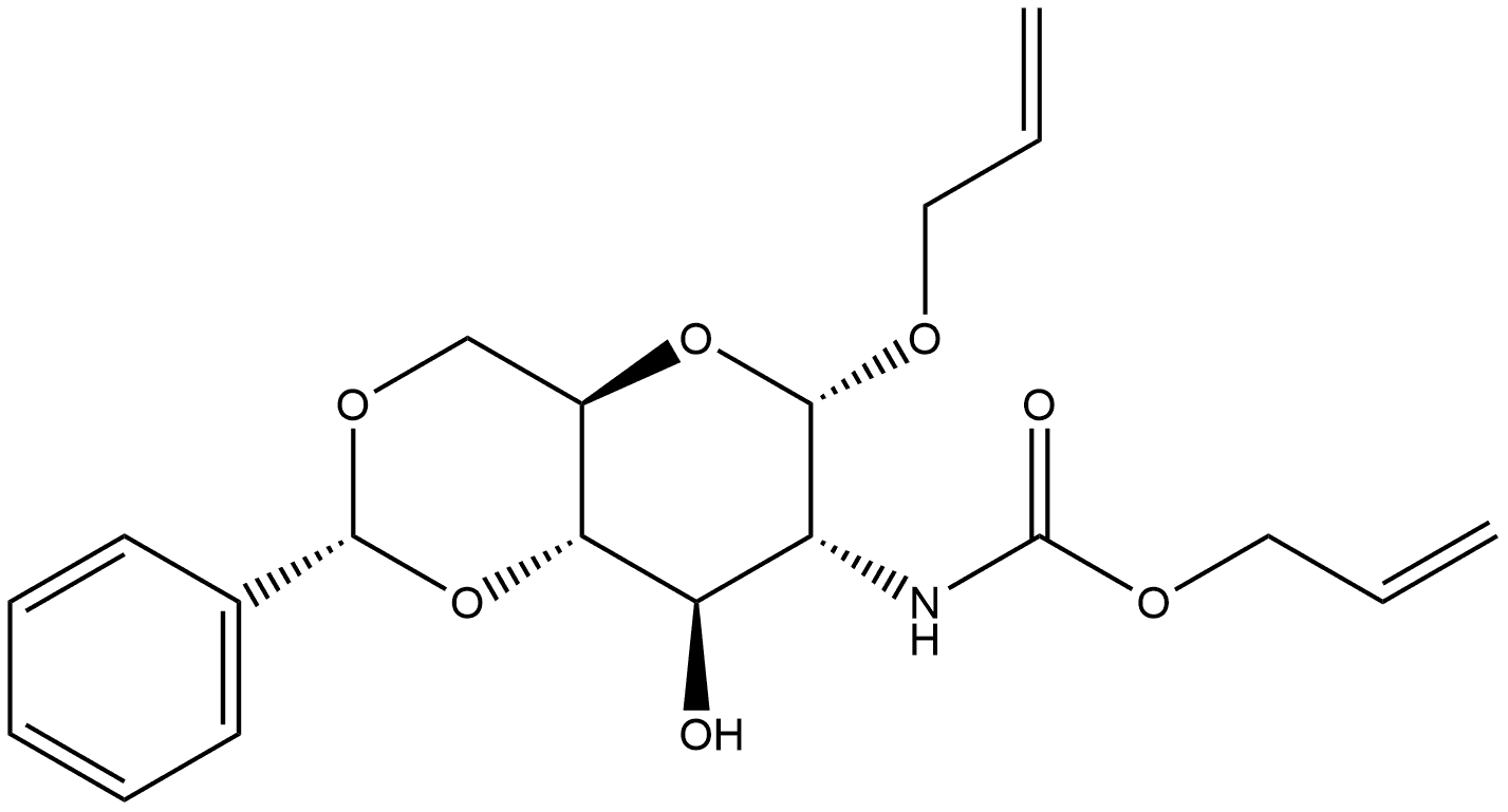 2-Propen-1-yl 2-deoxy-4,6-O-[(R)-phenylmethylene]-2-[[(2-propen-1-yloxy)carbonyl]amino]-α-D-glucopyranoside Structure