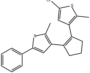 Thiophene, 5-chloro-2-methyl-3-[2-(2-methyl-5-phenyl-3-thienyl)-1-cyclopenten-1-yl]- Structure