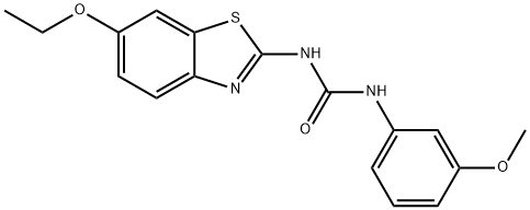 Urea, N-(6-ethoxy-2-benzothiazolyl)-N'-(3-methoxyphenyl)- Structure