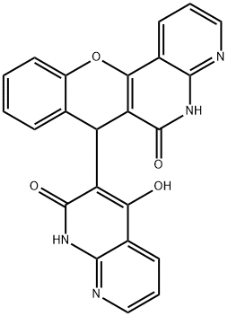 6H-[1]Benzopyrano[3,2-c][1,8]naphthyridin-6-one,7-(1,2-dihydro-4-hydroxy-2-oxo-1,8-naphthyridin-3-yl)-4,7-dihydro-(9CI) Structure