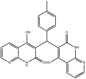 1,8-Naphthyridin-2(1H)-one,3,3-[(4-methylphenyl)methylene]bis[4-hydroxy-(9CI) Structure