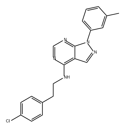 1H-Pyrazolo[3,4-d]pyrimidin-4-amine, N-[2-(4-chlorophenyl)ethyl]-1-(3-methylphenyl)- Structure