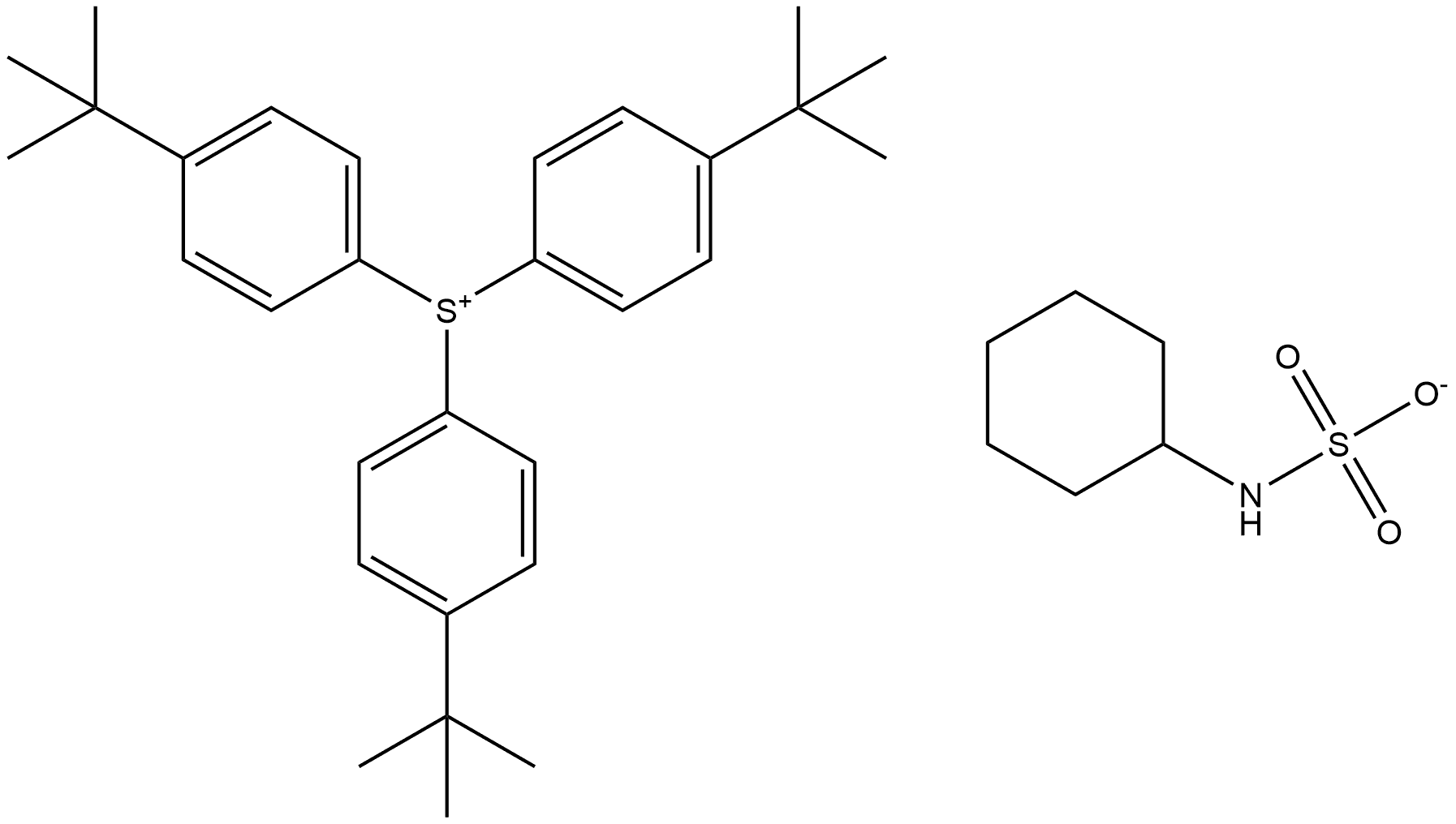 tris(4-(tert-butyl)phenyl)sulfonium cyclohexylsulfamate Structure