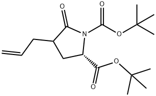 (2S)-di-tert-butyl4-allyl-5-oxopyrrolidine-1,2-dicarboxylate Structure