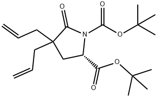 (S)-di-tert-butyl4,4-diallyl-5-oxopyrrolidine-1,2-dicarboxylate Structure