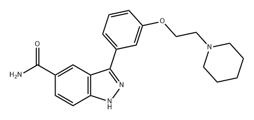 1H-Indazole-5-carboxamide, 3-[3-[2-(1-piperidinyl)ethoxy]phenyl]- Structure