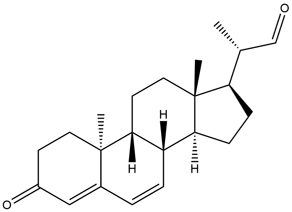 9β,10α-Pregna-4,6-diene-20α-carboxaldehyde, 3-oxo- (7CI,8CI) Structure