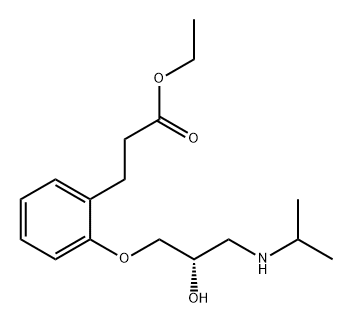 Benzenepropanoic acid, 2-[(2S)-2-hydroxy-3-[(1-methylethyl)amino]propoxy]-, ethyl ester Structure