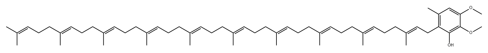 Phenol, 2-[(2E,6E,10E,14E,18E,22E,26E,30E,34E)-3,7,11,15,19,23,27,31,35,39-decamethyl-2,6,10,14,18,22,26,30,34,38-tetracontadecaen-1-yl]-5,6-dimethoxy-3-methyl- 구조식 이미지