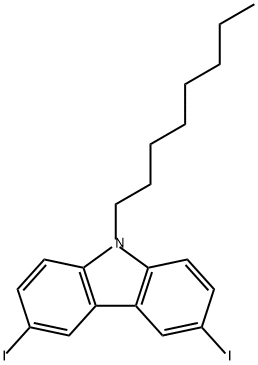 9H-Carbazole, 3,6-diiodo-9-octyl- Structure