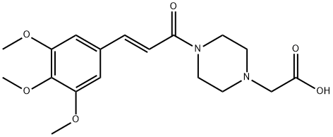 1-Piperazineacetic acid, 4-[1-oxo-3-(3,4,5-trimethoxyphenyl)-2-propenyl]-, (E)- 구조식 이미지