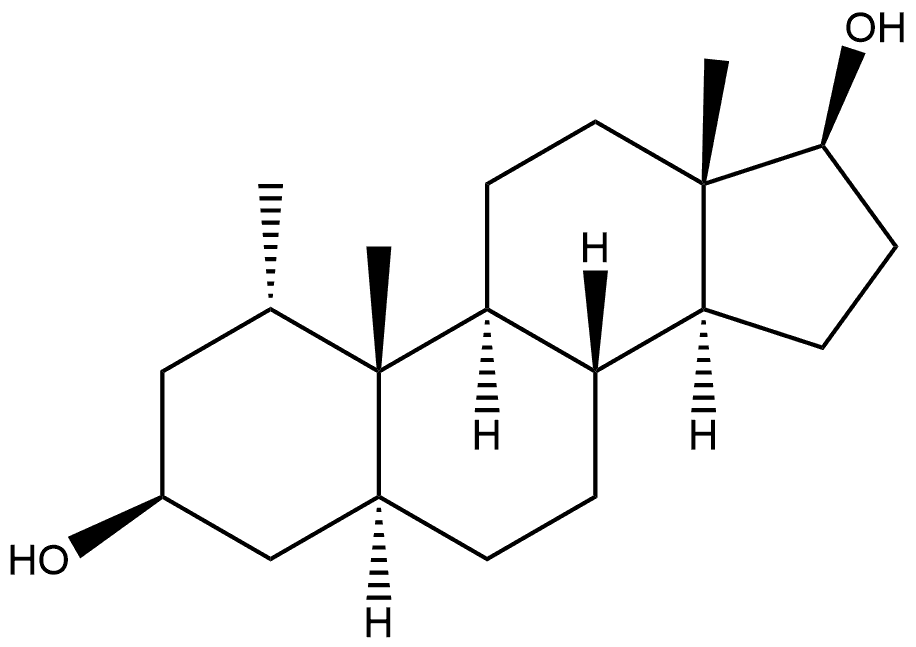 Androstane-3,17-diol, 1-methyl-, (1α,3β,5α,17β)- Structure