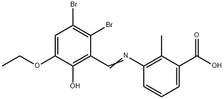 3-{[(E)-(2,3-Dibromo-5-ethoxy-6-hydroxyphenyl)methylidene]amino}-2-methylbenzoic acid Structure