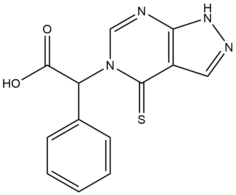 5H-Pyrazolo[3,4-d]pyrimidine-5-acetic acid, 1,4-dihydro-α-phenyl-4-thioxo- Structure