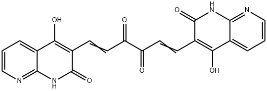 1,5-Hexadiene-3,4-dione,1,6-bis(1,2-dihydro-4-hydroxy-2-oxo-1,8-naphthyridin-3-yl)-(9CI) Structure