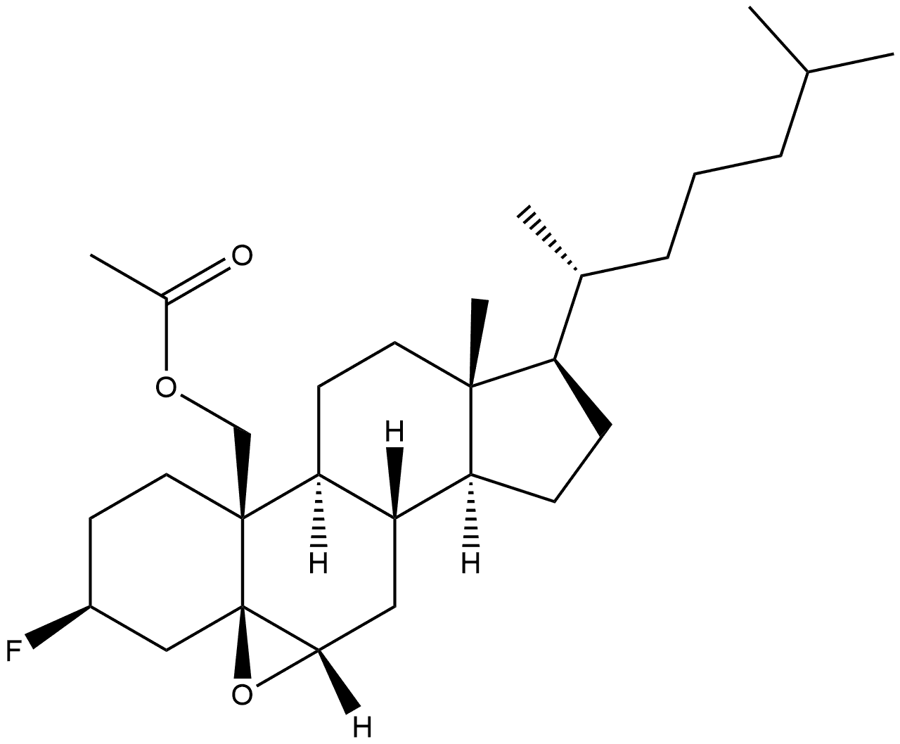 5,6β-Epoxy-3β-fluoro-5β-cholestan-19-ol acetate 구조식 이미지