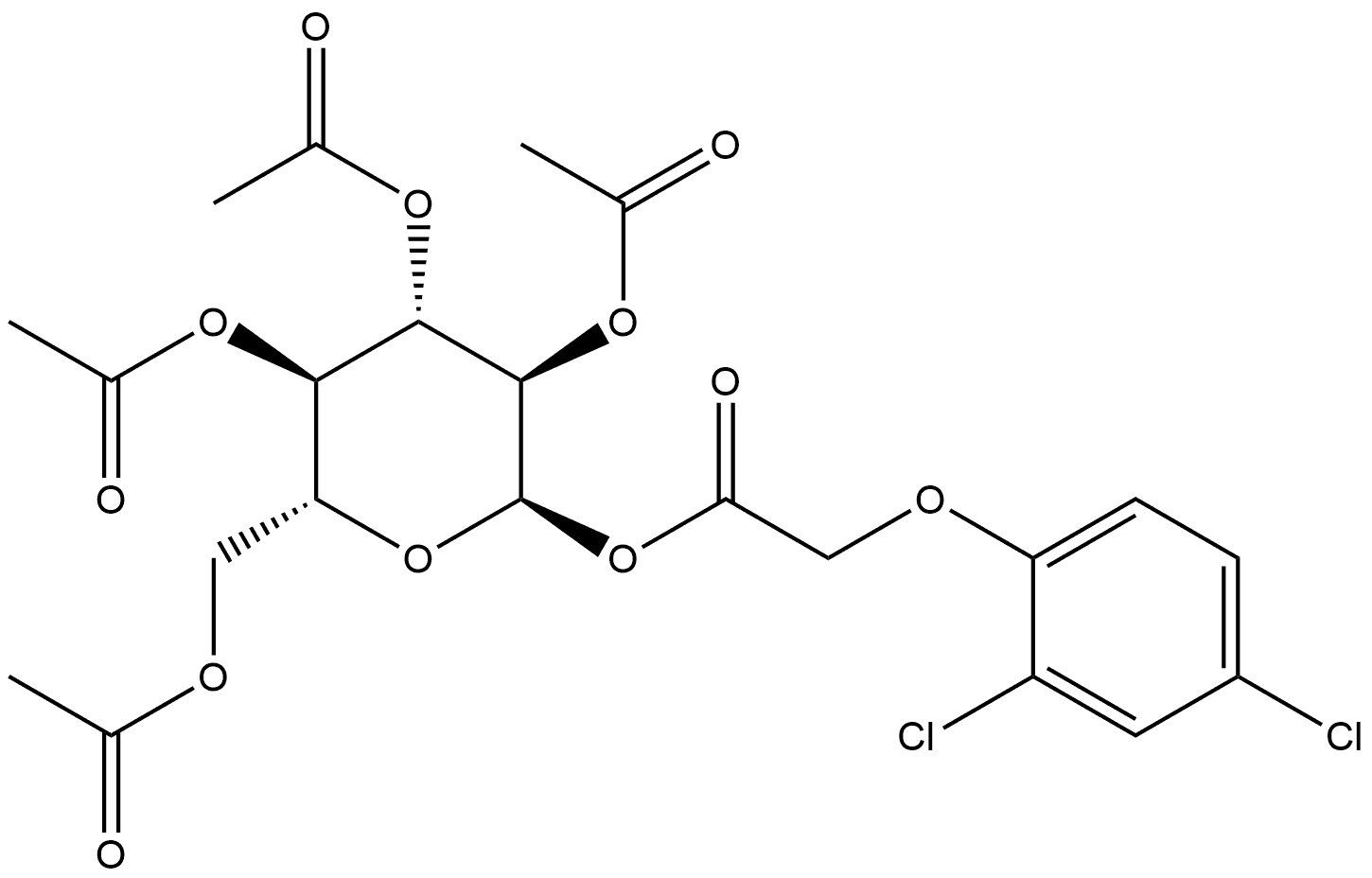 α-D-Glucopyranose, 2,3,4,6-tetraacetate 1-[(2,4-dichlorophenoxy)acetate] (9CI) Structure