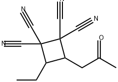 1,1,2,2-Cyclobutanetetracarbonitrile, 3-ethyl-4-(2-oxopropyl)- Structure