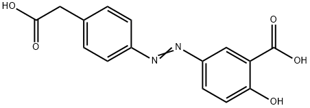 Benzeneacetic acid, 4-[2-(3-carboxy-4-hydroxyphenyl)diazenyl]- Structure