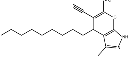 Pyrano[2,3-c]pyrazole-5-carbonitrile, 6-amino-1,4-dihydro-3-methyl-4-nonyl- Structure