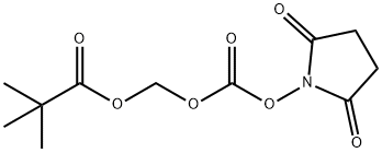 Propanoic acid, 2,2-dimethyl-, [[[(2,5-dioxo-1-pyrrolidinyl)oxy]carbonyl]oxy]methyl ester Structure