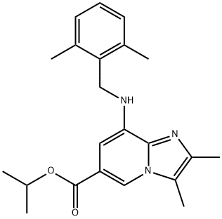 Imidazo[1,2-a]pyridine-6-carboxylic acid, 8-[[(2,6-dimethylphenyl)methyl]amino]-2,3-dimethyl-, 1-methylethyl ester Structure