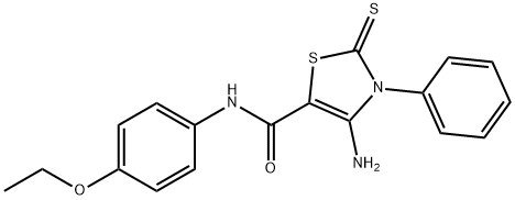 4-Amino-N-(4-ethoxyphenyl)-3-phenyl-2-sulfanylidene-2,3-dihydro-1,3-thiazole-5-carboxamide 구조식 이미지