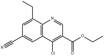 4-chloro-6-cyano-8-ethyl-3-Quinolinecarboxylic acid ethyl este Structure