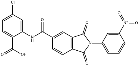 Benzoic acid, 4-chloro-2-[[[2,3-dihydro-2-(3-nitrophenyl)-1,3-dioxo-1H-isoindol-5-yl]carbonyl]amino]- Structure