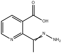 3-Pyridinecarboxylic acid, 2-(1-hydrazinylideneethyl)- Structure