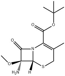 5-Thia-1-azabicyclo[4.2.0]oct-2-ene-2-carboxylic acid, 7-amino-7-methoxy-3-methyl-8-oxo-, 1,1-dimethylethyl ester, (6R-cis)- (9CI) 구조식 이미지