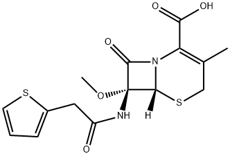 5-Thia-1-azabicyclo[4.2.0]oct-2-ene-2-carboxylic acid, 7-methoxy-3-methyl-8-oxo-7-[(2-thienylacetyl)amino]-, (6R-cis)- (9CI) 구조식 이미지