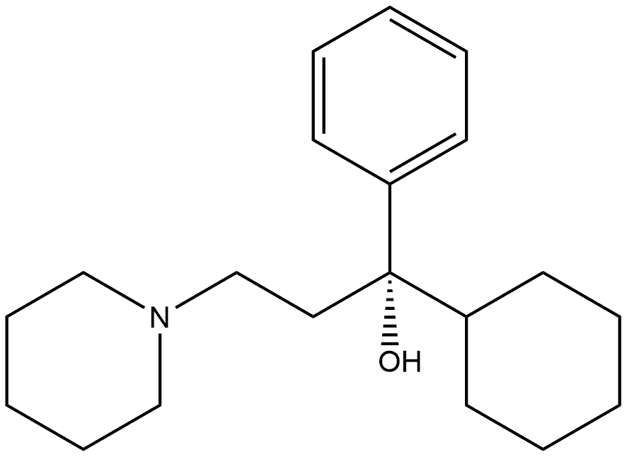 1-Piperidinepropanol, α-cyclohexyl-α-phenyl-, (αS)- Structure