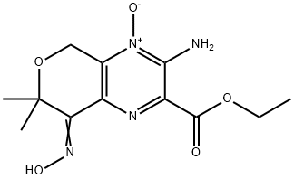 5H-Pyrano[3,4-b]pyrazine-2-carboxylicacid,3-amino-7,8-dihydro-8-(hydroxyimino)-7,7-dimethyl-,ethylester,4-oxide(9CI) Structure