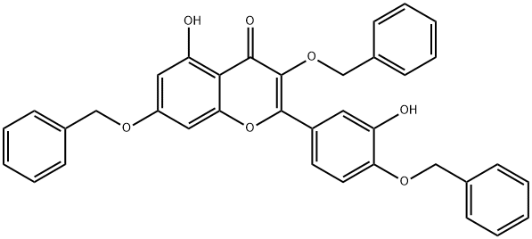 4H-1-Benzopyran-4-one, 5-hydroxy-2-[3-hydroxy-4-(phenylmethoxy)phenyl]-3,7-bis(phenylmethoxy)- Structure