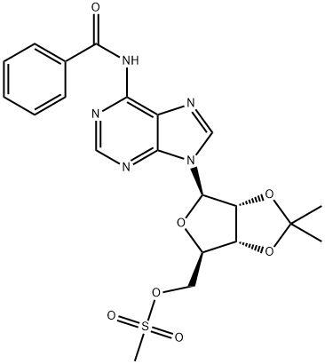 N-Benzoyl-2',3'-O-(1-methylethylidene)-adenosine, 5'-methanesulfonate Structure