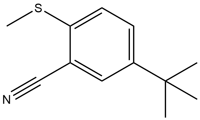 5-(tert-butyl)-2-(methylthio)benzonitrile Structure