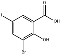 Benzoic acid, 3-bromo-2-hydroxy-5-iodo- Structure